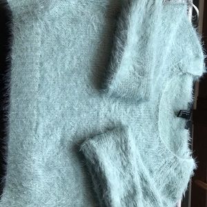 Tiffany blue fluffy sweater